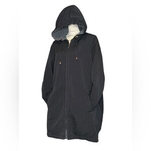 Willow Lane Hooded Quilted Black Jacket Size 1X in Excellent Used Condition